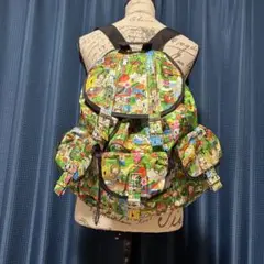 派手　バッグ　リュック　緑　グリーン　サボテン　鞄