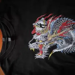 和柄 龍 ブラック Tee 龍が如く Japanese Style Dragon