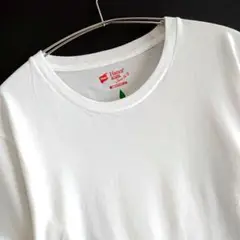 【ヘインズ/Hanes】クールネックシンプルTシャツ 白 S♪