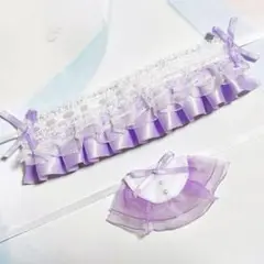 ★No.1060 にじぱぺっと ぬい服 ヘッドドレス スタイ 紫 パープル
