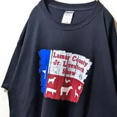 ジャージーズ ラマー郡JRライブストックショーTシャツ ブラック黒2XL古着