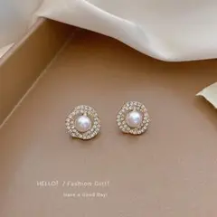 贈り物にも♡　レディース　S925　ゴールド　ピアス　パール　ストーン　上品