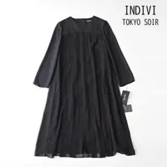 未使用 INDIVI ブラックフォーマル ワンピース 東京ソワール 夏用 36