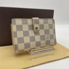 激レア ルイヴィトン ヴィエノワ ダミエアズール がま口 折り財布 カード8枚