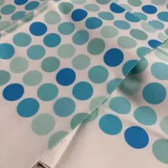 水色と青のドット柄 綿プリント生地108×200cm