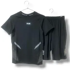 【吸汗速乾】コンプレッション トレーニング Tシャツ ショートパンツセット 黒