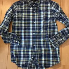 GapKids 長袖シャツ 160 青系 チェック柄