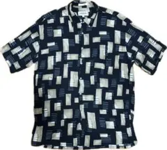 【90s】CAMEPA MODA 幾何学柄 レーヨンシャツ Lサイズ