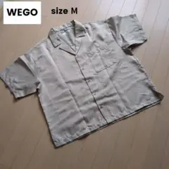WEGO 半袖シャツ M ベージュ　開襟シャツ