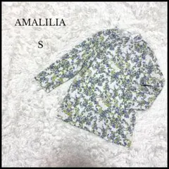 美品【AMALILIA】アマリリア 小花柄ハイネックブラウス S ホワイト