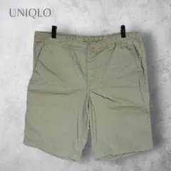 【UNIQLO ユニクロ】　コットンハーフパンツ　メンズ　ウエストゴム　無地