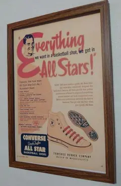 コンバースCONVERSE　ポスターフレーム付き壁掛レトロスニーカー広告⑤