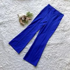 ✨良品✨ (L) フレアパンツ センタープレス ストレッチ ウエストゴム 仕事