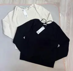 2点セット GU ニット 長袖 レイヤードルックセーター(長袖)+E