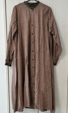 mizuiro ind チェック柄 ロングシャツワンピース