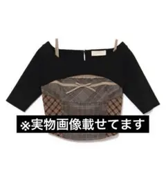 andmary rimma check set tops beige Mサイズ
