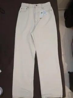 ikka オフホワイト ストレートデニム　トールL