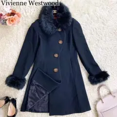 最高級✨Vivienne Westwood❁ロングコート ファー付 変形 黒 2