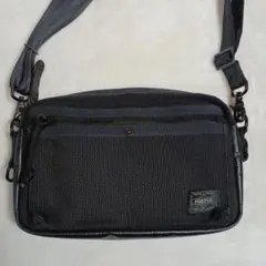 [美品] PORTER HEAT ポータ－ショルダーバッグ　ポーチ 2way　黒