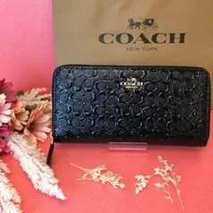 ☆COACH 長財布 ブラック エナメル