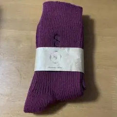 サマンサモスモス　アルファベット刺繍靴下　パープル