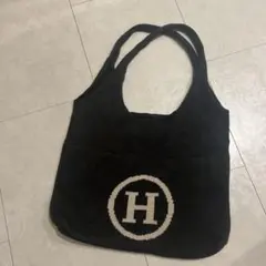 Hロゴ　ニットバッグ
