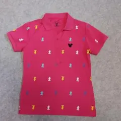 ミッキーマウス ポロシャツ Lサイズ ピンク