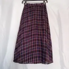 GU ロングスカート　プリーツ　チェック
