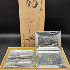 美宝堂 幸の舞 銘々皿 菓子皿 フォーク 5客 楓文 シルバー ワケあり