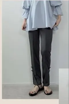 しまむら　水陸両用　lulala misato リボン　スリット入りパンツ