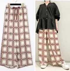 新品同様 GRACE CONTINENTAL サテンジオメトリックパンツ