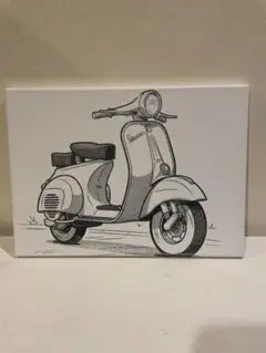 塗り絵 白黒 キャンバスアート ベスパ