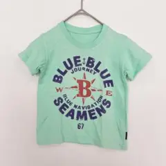 BLUE BLUE半袖Tシャツ サイズ1（80〜90cm ）ミントグリーン　ロゴ