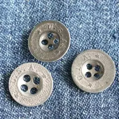U.S.A 刻印 トラウザー用 メタルボタン 小 3個セット 30s 40s