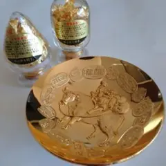 縁起物 金メッキ盃 24KGP 佐渡純金箔2個セット