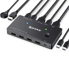 KCEVE 2入力1出力 KVM切替器 デスクトップPC 手元スイッチ付き