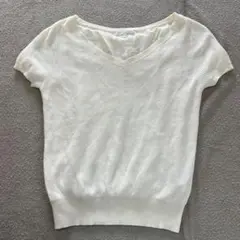 （美品）PROPORTION BODY DRESSING ホワイト 半袖ニット