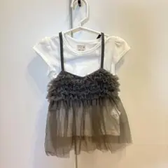 プティマイン petit main 【リンク】チュールキャミTシャツセット(