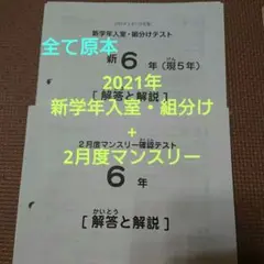 サピックス 2021年 新6年生 新学年入室・組分けテスト+2月度マンスリー ☆