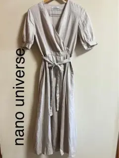 nano universe ベージュ シャツワンピース 七分袖 36