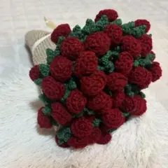 【土日値下げ中】バラの花束 | ブランケット | ハンドメイド