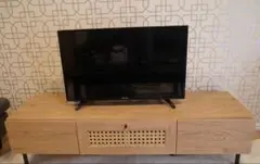 ロウヤ　LOWYA テレビ台　テレビボード 扉付き ラタン調 幅140cm