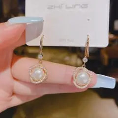 パール ピアス ゴールド 人気 キラキラ✨ 両耳用