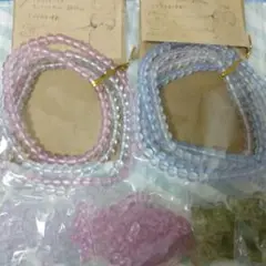 フロストのアクリルビーズセット 約50cm×4本 + 袋ビーズ6袋