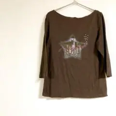 即購入OK✨IYOKI ブラウン 星形プリント Tシャツ