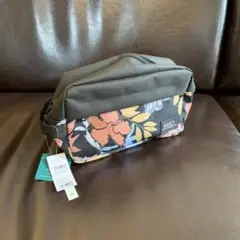 新品未使用　Roxy ポーチ　花柄　ブラック