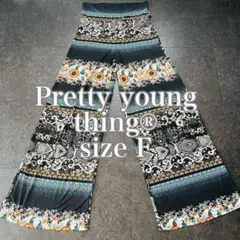 Pretty young thing®︎ペイズリー柄ダマスク柄ロングガウチョパンツ