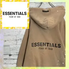 エッセンシャルズ パーカー プルオーバー バック ロゴ 茶 184