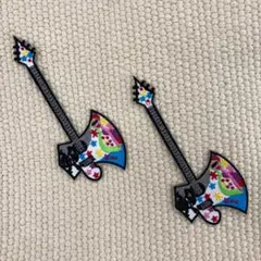 刺繍ワッペン　エレキ　ギター　オノ　2枚セット