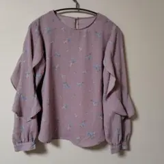 【美品】GU ジーユー　長袖シャツ　Mサイズ 花柄　ピンク